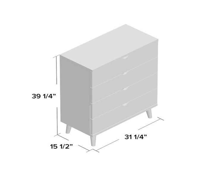 Thông tin về sản phẩm tủ quần áo 4 ngăn chân gỗ - TQA-002