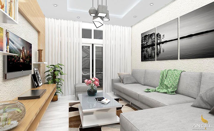 mẫu thiết kế nội thất phòng khách nhà ống đẹp hút hồn 2021