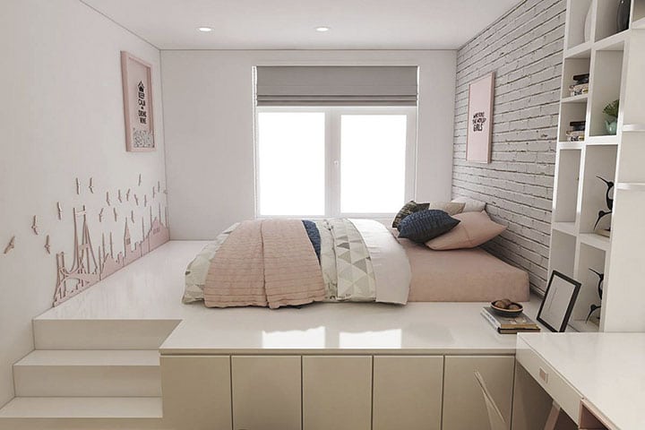 Mẫu thiết kế nội thất phòng ngủ nhỏ sang trọng tiện nghi